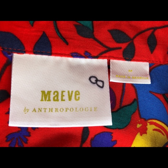 Floral 2/3 sleeve button down MAEVE blouse - Picture 6 of 8